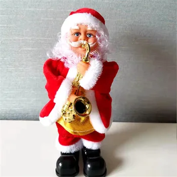 Elektriskā Ziemassvētku Dāvanas, Dejas un Dziedāšana, Bērnu Rotaļu Pūš Saksofonu Spēlē Ģitāru Mūzikas Santa Claus Apdare
