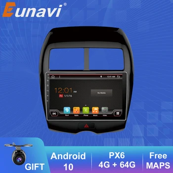 Eunavi auto radio stereo multimedia datoru player Mitsubishi ASX 2013-2016 2 din Android headunit GPS TDA7851 Subwoofer USB