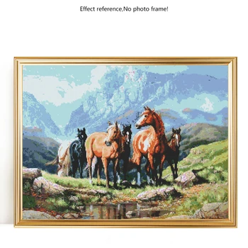 Evershine 5D DIY Dimanta Krāsošana Zirgu Mozaīkas Dimanta Izšuvumi Krustdūrienā Dzīvnieku Attēlu Rhinestones Mājas Dekoru, Dāvanu