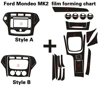 Ford Mondeo MK2/3/4 2007-2013Interior Centrālās Vadības Panelis Durvju Rokturis Oglekļa Šķiedras Uzlīmes Uzlīmes Car styling Accessorie