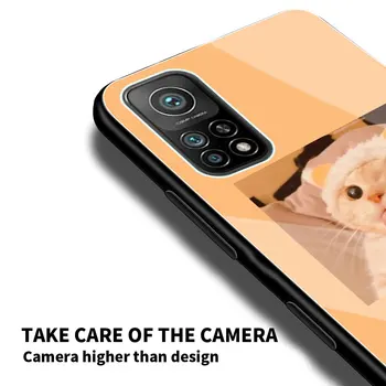 Gudrs Kaķis Modeli Mākslas Luksusa Tālruņu Gadījumā Xiaomi Poco X3 NFC Mi 10T Pro 9T Apvalka Redmi Piezīme 9S 8 Pro 9, Rūdīta Stikla Vāks