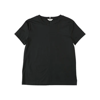 HAN Sieviešu īsām piedurknēm T-krekls vasaras jaunā stila multicolor tīras kokvilnas puse piedurknēm drapēti zaudēt gaismas pamatne apaļa kakla