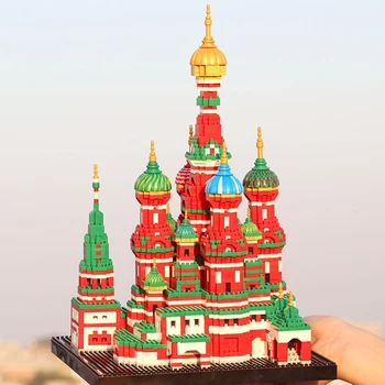 Idejas Autors Ekspertu BALODY Basil Cathedral 16066 4300PCS Km Moduļu Ķieģeļi Slaveno Arhitektūras Modelis Mini Buliding Bloki Rotaļlietas
