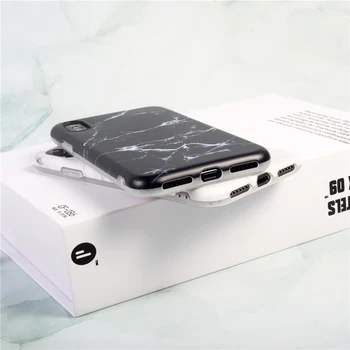 Imd Marmora Akmens Gel Case for Apple iPhone 7 6s 6 8 Plus X XR XS Max Gadījumos Melns Balts, Mīksts Squishy telefonu Gadījumā