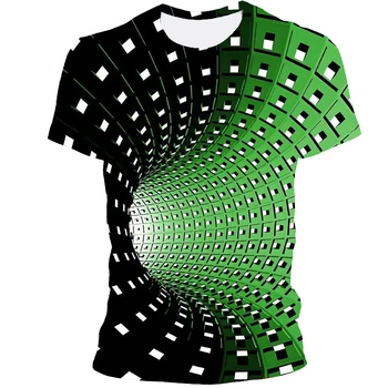 Ir 2021. 3D iespiests T-krekls ģeometriskās abstraktās grafiskais drēbes Harajuku vīriešu apģērbi T-krekls vīriešu apaļu kakla augšu