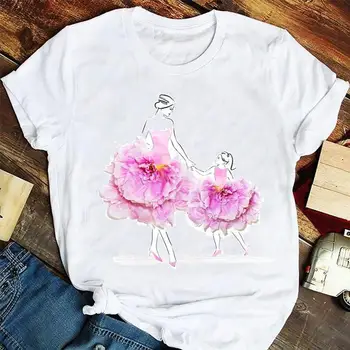 Ir 2021. Sieviešu Modes Meita Īsām Piedurknēm Mamma Mamma Mamma Karikatūra Tshirts Drēbes, Stilīgs T Top Lady Drukāt Tee T-Krekls