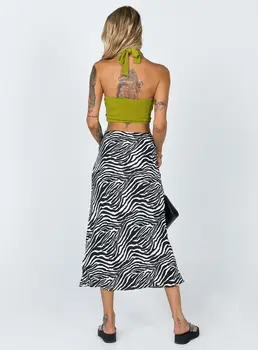 Ir 2021. Vasaras Sieviešu Maxi Svārki, Pieaugušajiem Augstas Starām. Zebra-Stripe/Ziedu Drukāt Neredzams Svārki Zip