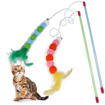 Jauna Funny Kaķis Stick Spalvu Rotaļlietas, Plīša Kaķis nip Turcija Spalvu Kaitināt Rotaļlieta Kaķiem Piederumi