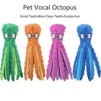 Jaunas Mīkstās Pet Cat Rotaļlietas 8 Kāju Astoņkāji Plīša Rotaļlieta Super Astoņkāji Ādas Apvalks Suns Puzzle Bite Vokālā Produktu Izturīgs Kaķu Suņu Preces