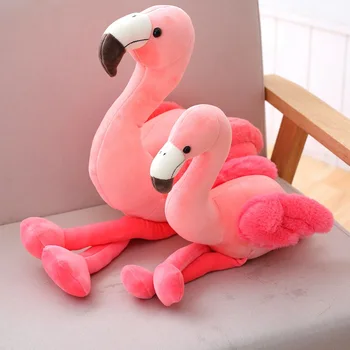 Jaunas Radošas Ins Uz Leju Kokvilnas Flamingo Lelle Spilvens, Plīša Rotaļlieta, Dīvāns Apdare Bērniem Lelle Vairumtirdzniecība