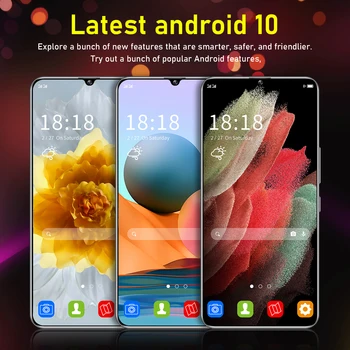 Jauns Novo 8 Pro 5G 12 GB 512 GB 6.8 Collu Android10 Viedtālrunis 6500mAh Kamera 24MP+48MP pilnekrāna Deka Core LTE Mobilais Tālrunis