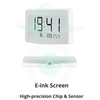 JAUNU Xiaomi Mijia BT4.0 Bezvadu Smart Electric Digitālo pulksteni Istabas Termometru, Higrometru, E-tintes Temperatūras Mērīšanas Instrumenti MI