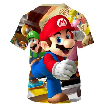 Jaunākās Harajuku Klasiskās spēles Super Mario bērnu Zēniem un meitenēm, t kreklu, Super Smash Bros, 3D t-krekls hip hop t streetwear