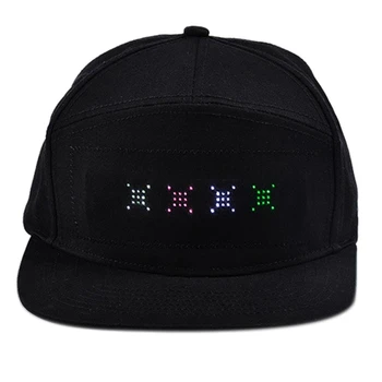 K3NF Unisex Bluetooth LED Mobile Phone Kontrolē Beisbola Cepure Ritiniet Ziņu Displejs Valdes Hip Hop Iela Snapback Cap