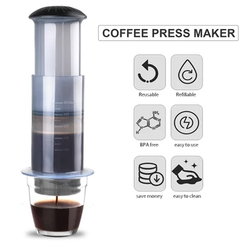 Kafijas un Espresso Nospiediet Maker Portatīvo Kafijas Rokasgrāmata Mašīna ar 50GAB Kafijas Filtru Papīra Āra Ceļot Telšu Piknika