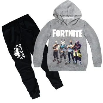 Kaujas Spēle Zēniem Apģērbu Fortnite Rudens Pavasara Virsdrēbes Topi+bikses 2 Gab Apģērbu Komplekti Bērniem ar garām Piedurknēm Hoodies Drēbes Uzvalku