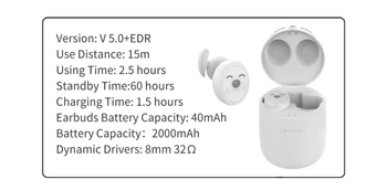 Kaķis TWS Bezvadu Bluetooth Austiņas 5.0 Cute Karikatūra In-Ear Austiņas Earbuds, 3D Stereo Skaņu LED Gaismas Sporta Austiņas