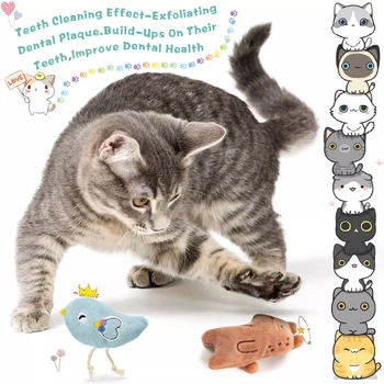 Kaķu Rotaļlieta Catnip Interaktīvās Plīša Pildījumu Košļāt Pet Rotaļlietas Raust Funny Kaķis Piparmētru Mīkstu Zobu Tīrīšana Rotaļlieta Kaķis Kaķēns Pet Produkti