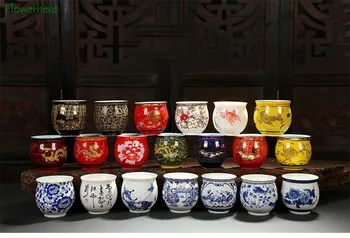 Keramikas, Porcelāna Tējas Kafijas Yerba Mate Kausa Teaware Drinkware Kung Fu Tējas Tase Uzstādīt divslāņu Izolācijas Ūdens Kauss