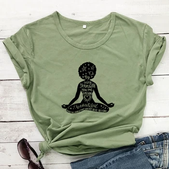 Ko Pats Jūs Nodot Kaut ko Skaistu T-krekls Estētisko Melna Meitene Burvju Top Smieklīgi Sieviešu Namaste Meditācija, Joga Tshirt