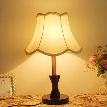 Koka galda lampa, vienkārša guļamistaba gultas lampa, viesnīca, viesu istabas galda lampas mājas apdare lampas