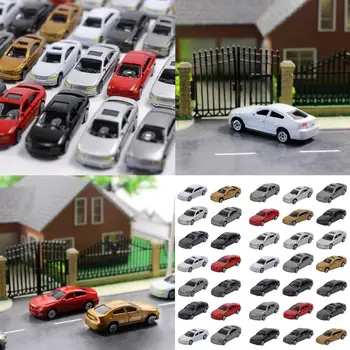 Komplekts 50 Asorti HO Mēroga Modeļa Automašīnas Rotaļlietas Miniatūras Izkārtojumu Raliway Scence