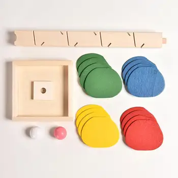Krāsains Lapām Komplektē Celtniecības Bloki Bērnu Koka Spēles Rotaļlietas DIY Koku Marmora Bumbu Palaist Dziesmu Bloki Mācību Izglītības Rotaļlieta