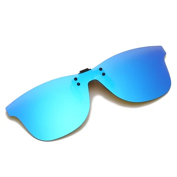 Kvadrātveida Klipu par Flip up Polarizētās Lēcas Recepšu Brilles Sievietēm, Vīriešiem Braukšanas Nakts Redzamības Brillēm UV Aizsardzības Brilles