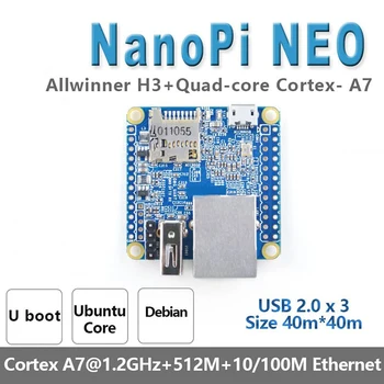 Kvalitātes NanoPi NEO Open Source Allwinner H3 Attīstības padomes Super Aveņu Pīrāgs Quad-Core Cortex-A7 DDR3 RAM 512MB Palaist Ubuntu