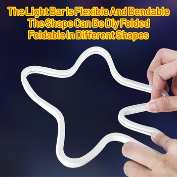 Labākā Dāvana USB Pielāgota DIY Self-Fiksēto Apdare Apgaismojums Zīme 3W DC5V Salokāms Shapeable LED Neona Flex Strip Lampas SMD2835