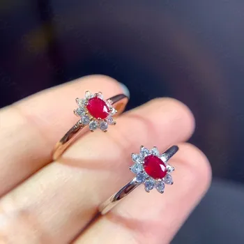 Labākā pārdošanas stilu dabas baložu asinis rubīna gredzenu 925 sudraba sieviešu gredzenu vienkāršs un elegants