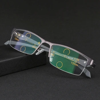 Lasījums Brilles Vīriešiem Scober = Ultravieglajiem Al-mg Rāmis Tr90 Kājas Progresējoša Multifokāla Lasīšanas Brilles Bifocal +1 +1.5 +3.25