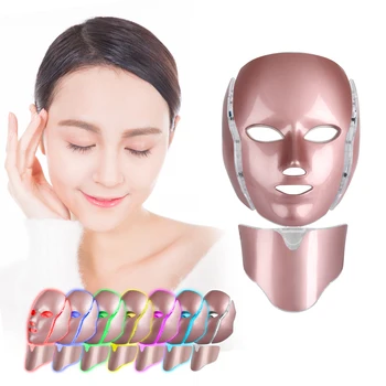 LED Gaismas Terapija Sejas Maska ar Kaklu 7 Krāsas, Fototerapijas Balināšanas Ādas Kopšanas Led Maska Sejas Skaistums Mašīna, Pretgrumbu
