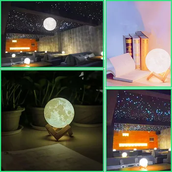 LED Mēness Lampas Nightlight Pasaku Galda Guļamistabas Gultas Gudrs Usb Lādējamu Apdare Svētku Dāvanas Bērniem Nakts Gaismas Istaba