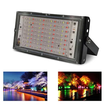 Led RGB prožektors Vietas lampiņa 100W AC 220V IP65 Dārza Atstarotājs Projektoru, Garāža, Zāliens, Veranda Aktualitātes, Drošības Ainavas apgaismojums