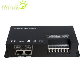 LED RGBW DMX512 Kontrolieri Dekoderi 8.A DC12-24V 4 Kanālu JM-DMX-T4CH ar Augstas Kvalitātes 3 Gadu Garantiju