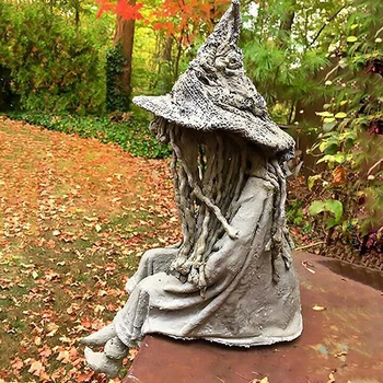 LED Sēž Raganu Dvēseles Statuja Gaismas Āra Pagalmā Dārza Dekori Galda Lampas, Nakts Gaismas Rotājumi sākuma Halloween Dekorēšanai