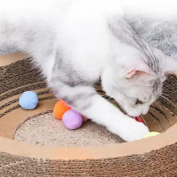 Legendog 30Pcs/Set Kaķis Pompom Bumbiņas Asorti Bouncy Anti-Bite Kaķis Košļāt Rotaļlietas, Plīša Kaķis Bumbiņas Pet Piegādēm Izlases Krāsa