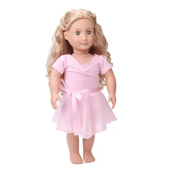Leļļu apģērbs balerīna kleita rozā Īsi svārki rotaļlietas piederumi 18 collu Meitene lelle un 43 cm bērnu lelles c670