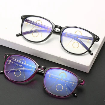 Lielajam Rāmim Progresējoša Multifokāla Lasīšanas Brilles Sievietēm, Vīriešiem Anti-zila Gaisma Presbyopic Brilles +1.0 līdz +4.0