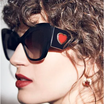 Luksusa Cat Eye Saulesbrilles Sieviešu Vintage Kaķa Acs, Saules Brilles Vīriešiem Ieplests Sirds Sunglass Oculos Feminino Lentes Gafas De Sol UV400