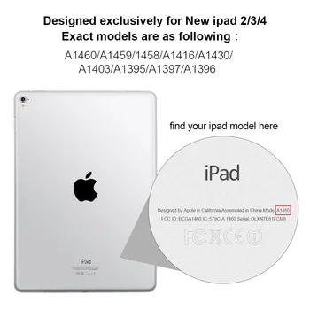 Magnētiskā PU Ādas Gadījumā iPad 2 3 4 9.7 collu Smart Cover Auto Sleep/Wake Locīšanas Būtiska, lai iPad2 iPad3 iPad4 Gadījumā