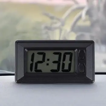Melns Auto Dashboar Pulkstenis, Vīriešu, Sieviešu LCD Ekrāns Lielu Ciparu Pulkstenis Laika Pašlīmējošas Turētājs Auto Produkts, Auto Piederumi