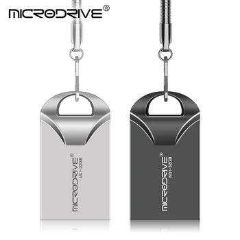 Mini Metāla atslēgu gredzens Pen drive Metāla USB Flash Diska Reālā 128GB 64GB, 32GB 16GB 8GB micro atmiņas kartes, u diska