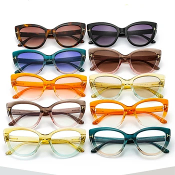 Moderns Seksīga Kaķu Acu Formas T-veida Izpušķot Sieviešu Modes Saulesbrilles Ērti Pakāpeniski Krāsains Augstas kvalitātes Saulesbrilles