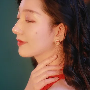 Modes Ovāls Žāvētu Ziedu Stud Auskari Sievietēm korejiešu Stilā Ir 2021. Jaunas Rotaslietas, Maiga, Vienkārša Earings bijoux Vairumtirdzniecība