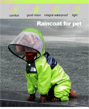Modes pet suns, lietusmētelis suņu sejas mājdzīvnieku apģērbu Jumpsuit suņu jaka sunim ūdensizturīgs apģērbs pet mētelis