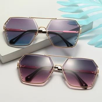 Modes Sieviešu Saulesbrilles Luksusa Zīmolu Dizaina Sievietes Metāla Kvadrātveida Saules brilles UV400 Toņos Briļļu oculos de sol