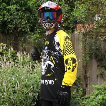 MTB DH MX bezceļu Velosipēdu Jersey, motokrosa, RPET garš Svaiga un elpojoša garš T-krekls