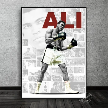 Muhammad Ali Plakātu Boksa Zvaigžņu Sporta Abstraktā Audekls Gleznošanai Art Print Sienas Attēlu Zēnu Guļamistabā, Mājas Dekoru